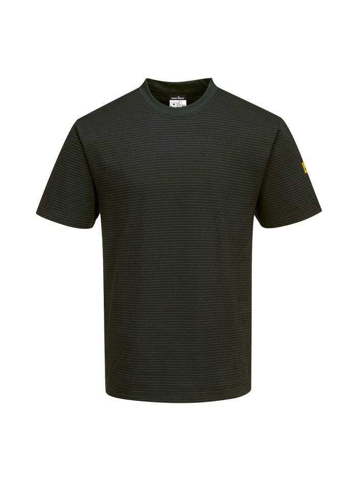 ANTISTATISCHES ESD T-Shirt, 4XL, R, Schwarz