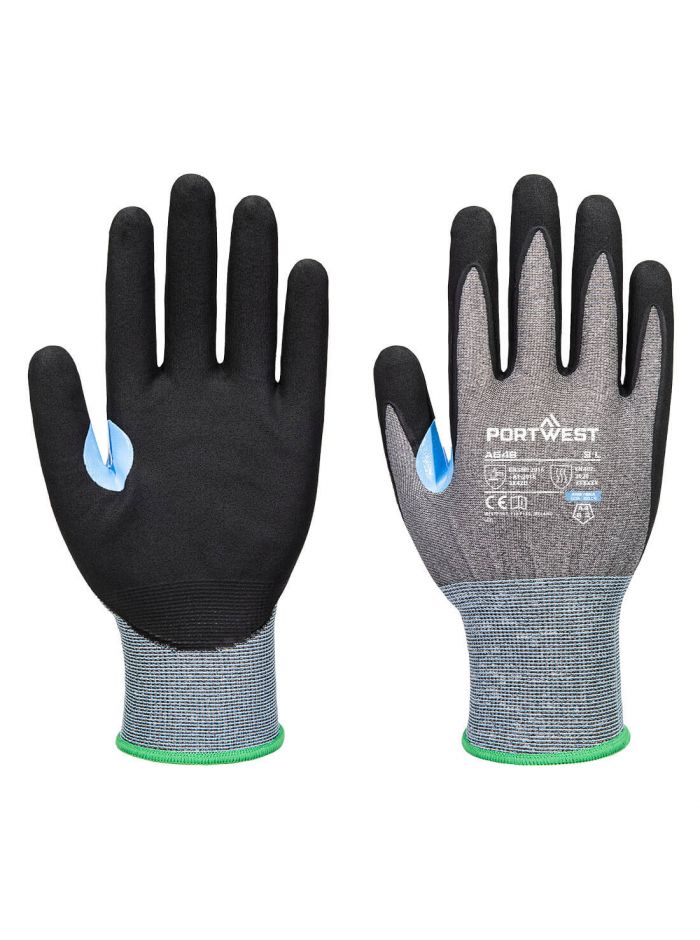 CS D21 Nitril Schnittschutzhandschuh, L, R, Grau/Schwarz