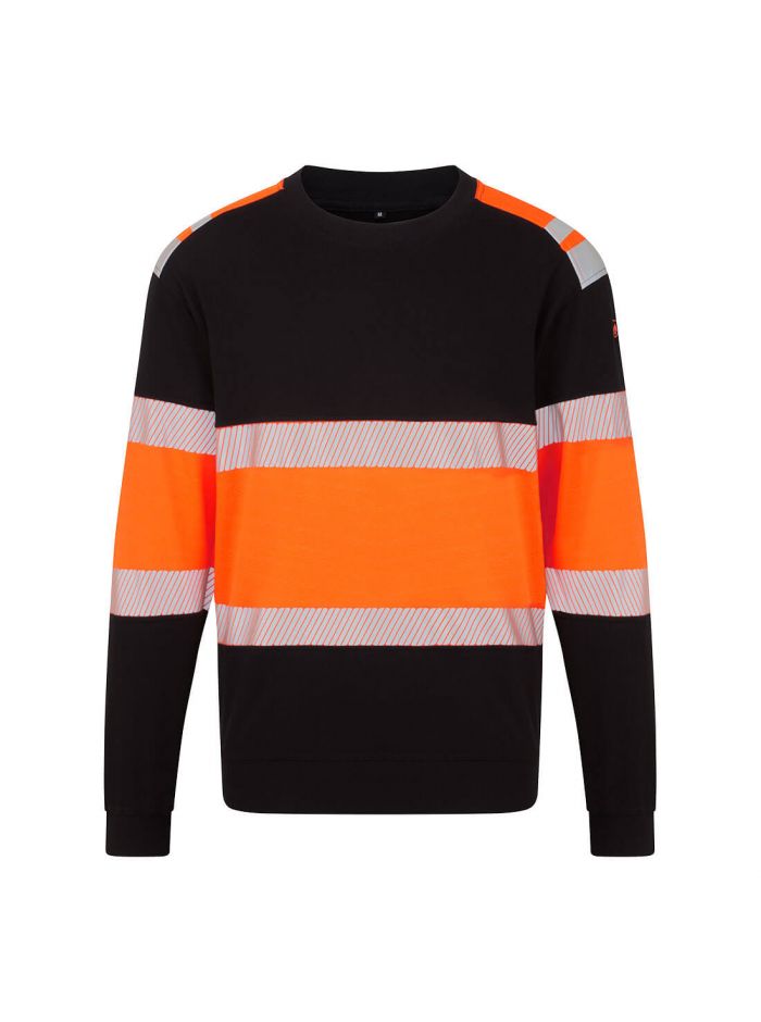 PW3 Modaflame Knit HVO FR Sweatshirt Klasse 1, L, R, Orange/Schwarz