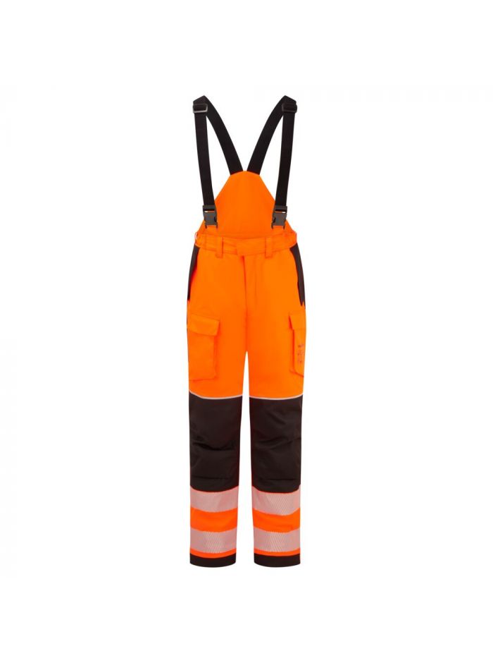 PW3 FR Modaflame Rain+ Hi-Vis Winter Holster Trousers, L, R, Orange/Schwarz