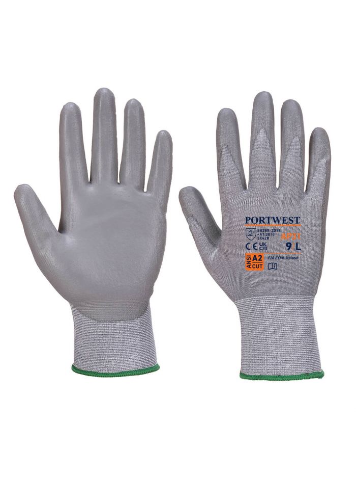 Leichter Schnittschutz-Handschuh, M, R, Schwarz/Grau