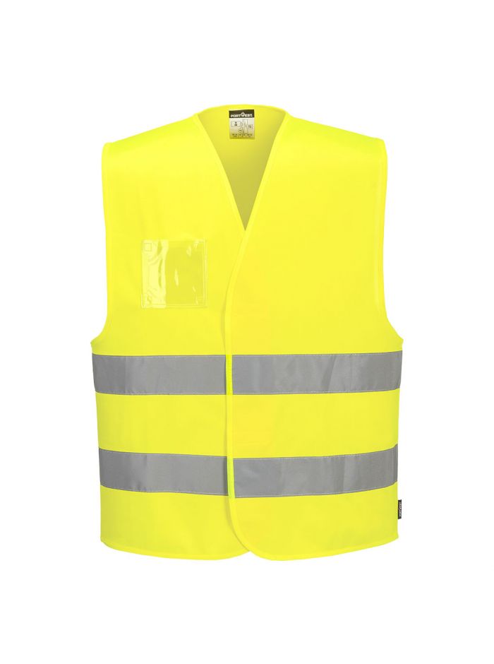 Warnschutzweste-Dual mit Ausweistasche, L/XL, R, Gelb