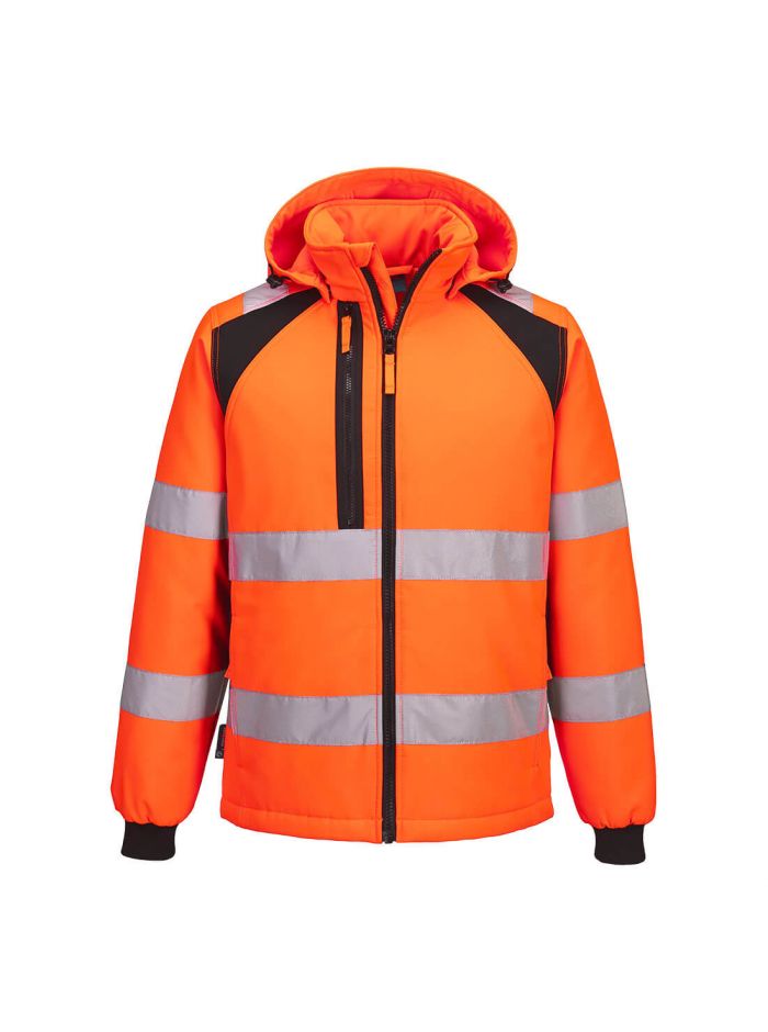 WX2 Hi-Vis gefütterte Softshelljacke (2L), 4XL, R, Orange/Schwarz