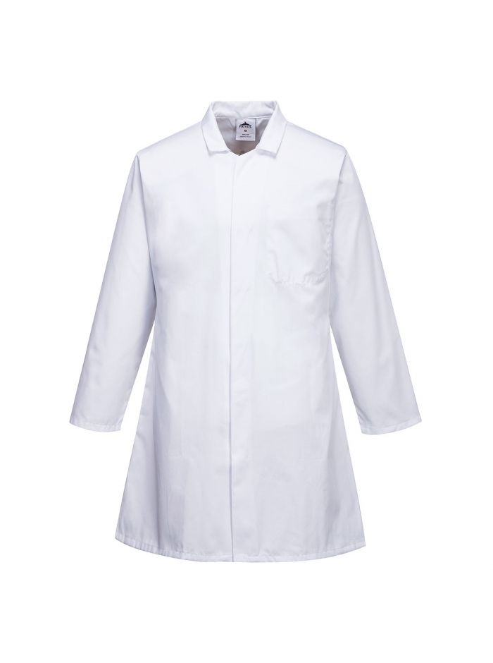 Lebensmittelindustrie Damen 1-Taschen-Mantel , M, R, Weiss