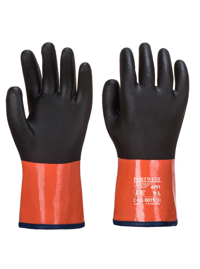 Chemdex Pro Handschuh, L, R, Schwarz/Orange