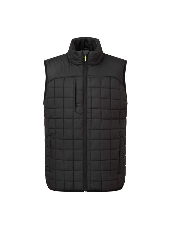 PW3 Square Baffle Bodywarmer, L, R, Schwarz