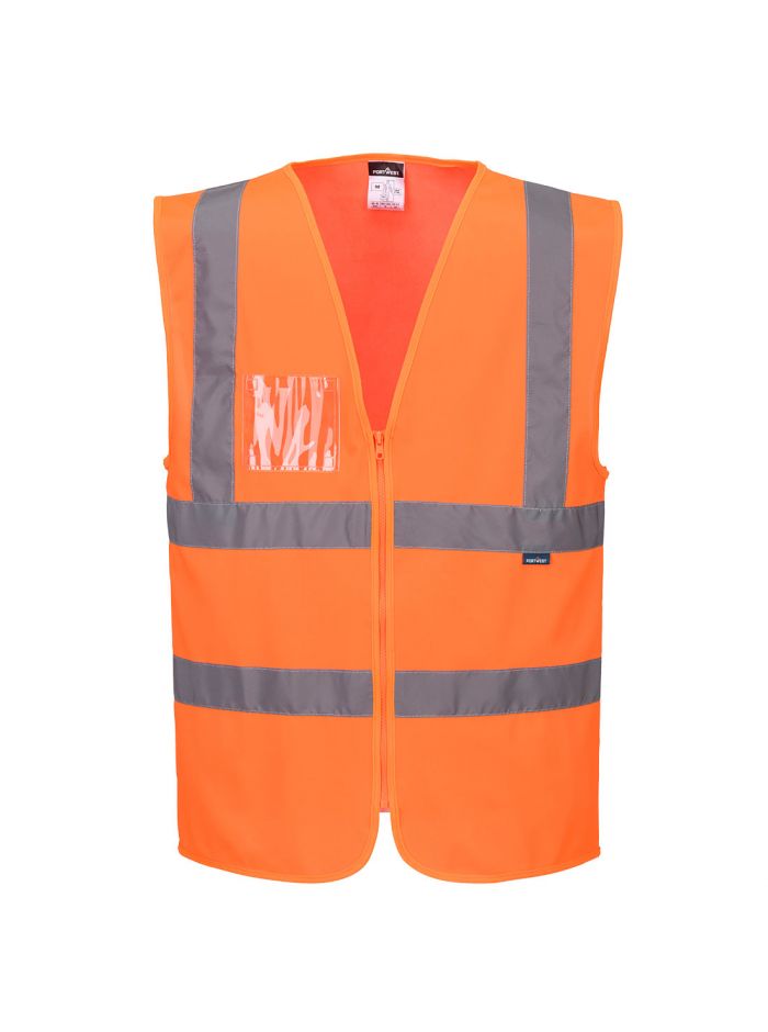Hi-Vis Zip Band & Brace Vest, 4XL, R, Orange