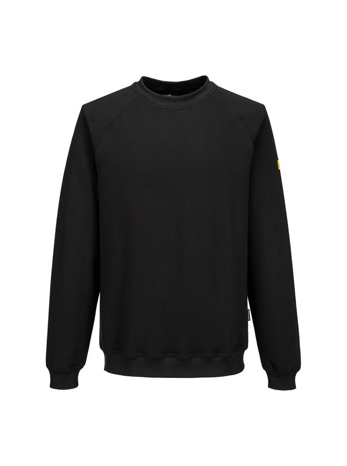 Antistatisches ESD-Sweatshirt, 4XL, R, Schwarz
