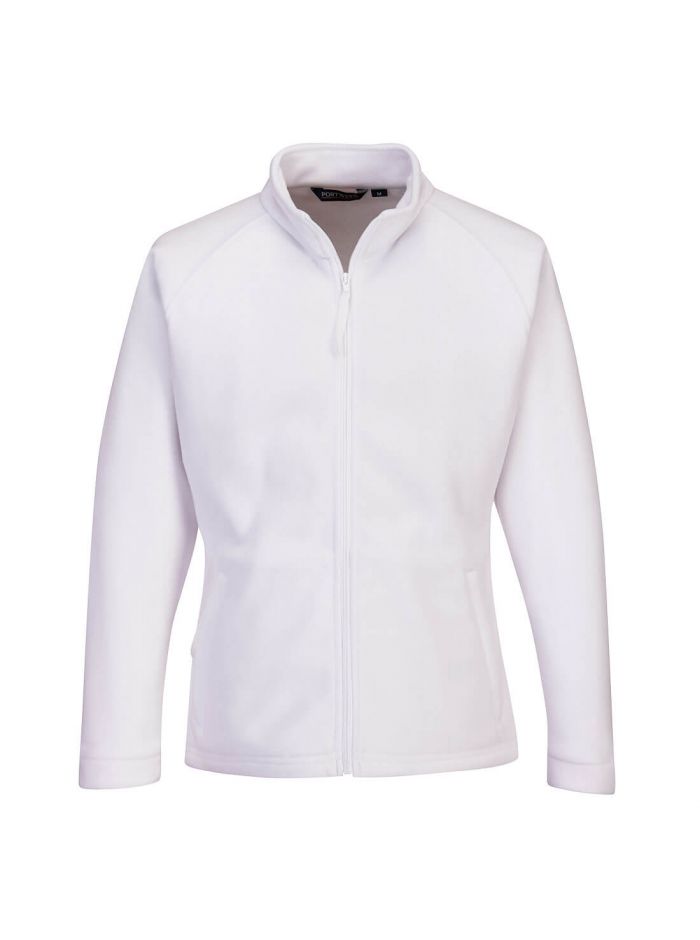Damen Aran Fleecejacke, L, R, Weiss
