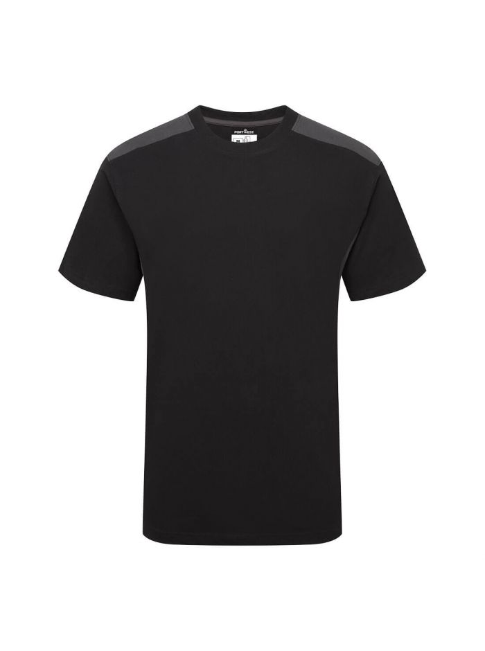 Two-Tone T-Shirt S/S, 4XL, R, Schwarz/Grau