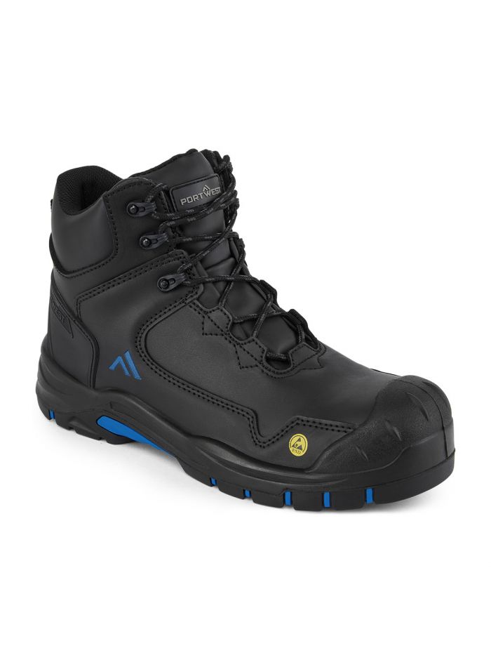 Apex Composite Mid Stiefel S3S ESD HRO SR SC FO, 35, B, Schwarz/Blau