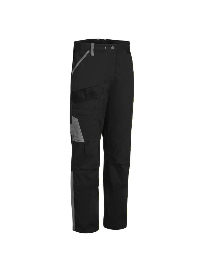 WX1 Zweifarbige Arbeitshose aus Baumwolle, 28, R, Schwarz/Grau
