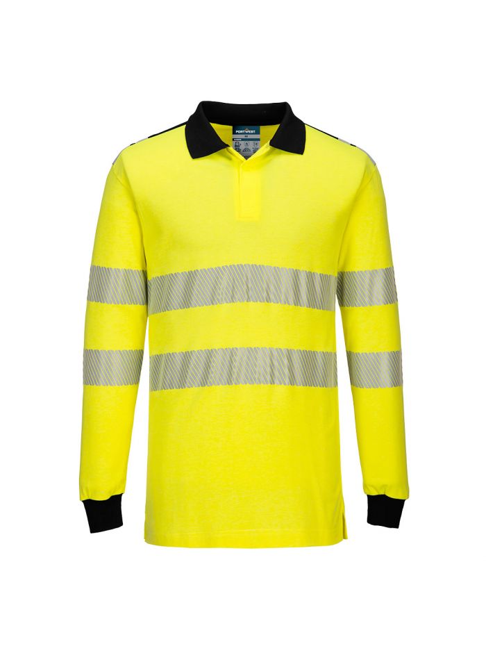 PW3 FR Modaflame Hi-Vis Poloshirt, L, R, Gelb/Schwarz
