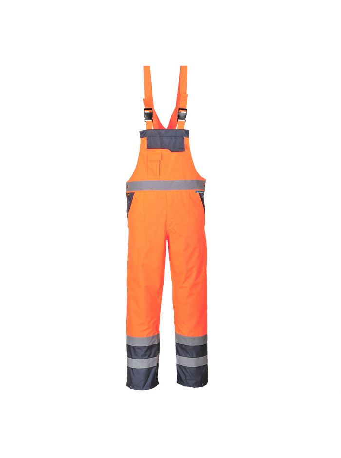 Warnschutz Kontrast Regenlatzhose atmungsaktiv, 4XL, R, Orange/Marine