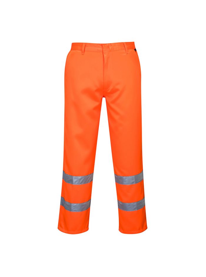 Warnschutzhose aus Polyester-Baumwolle , S, R, Orange