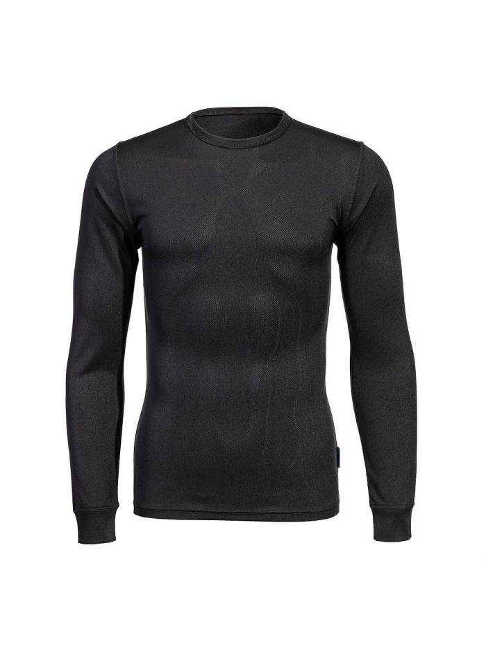 Damen Baselayer Top L/S, L, R, Schwarz