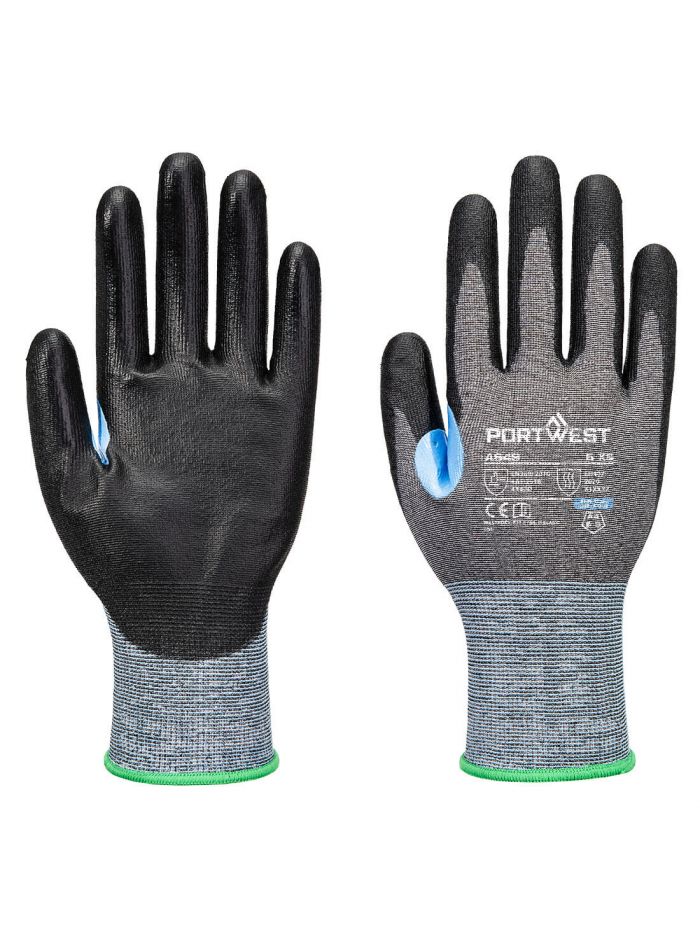 CS D21 PU Schnittschutzhandschuh, L, R, Grau/Schwarz