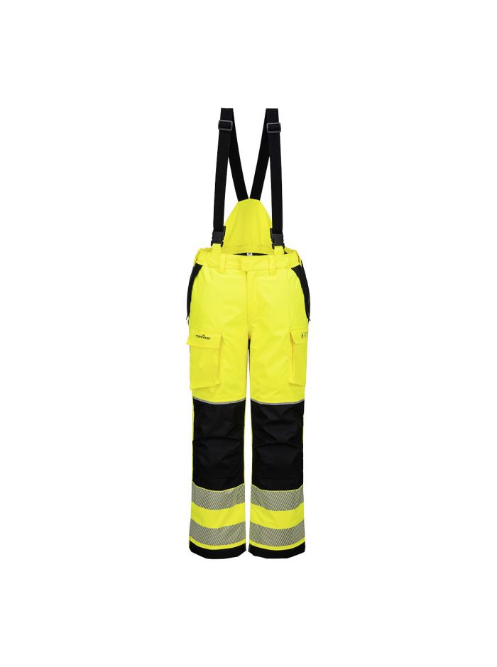 PW3 FR Modaflame Rain+ Hi-Vis Winter Holster Trousers, L, R, Gelb/Schwarz