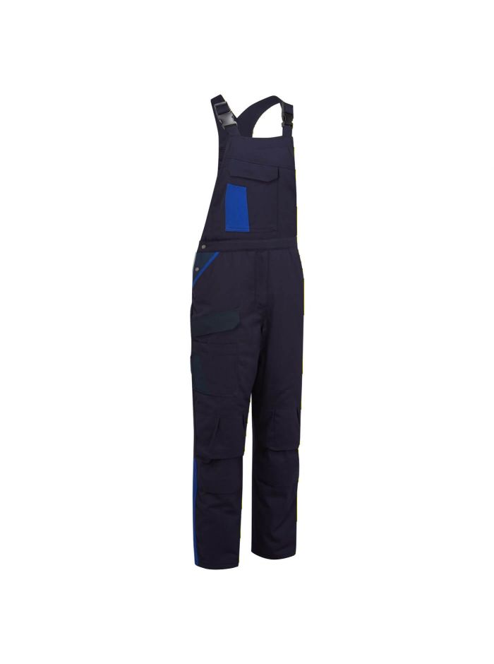 WX1 zweifarbige wattierte Baumwoll - Latzhose, 4XL, R, Marine/Royal