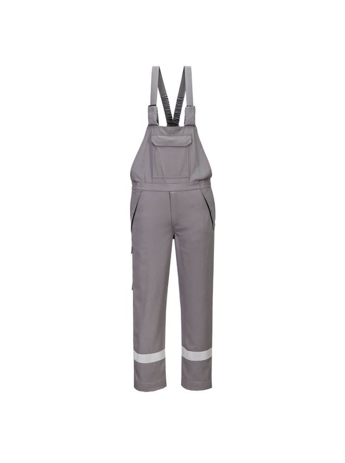 FR chemikalienbeständige Latzhose, L, R, Grau
