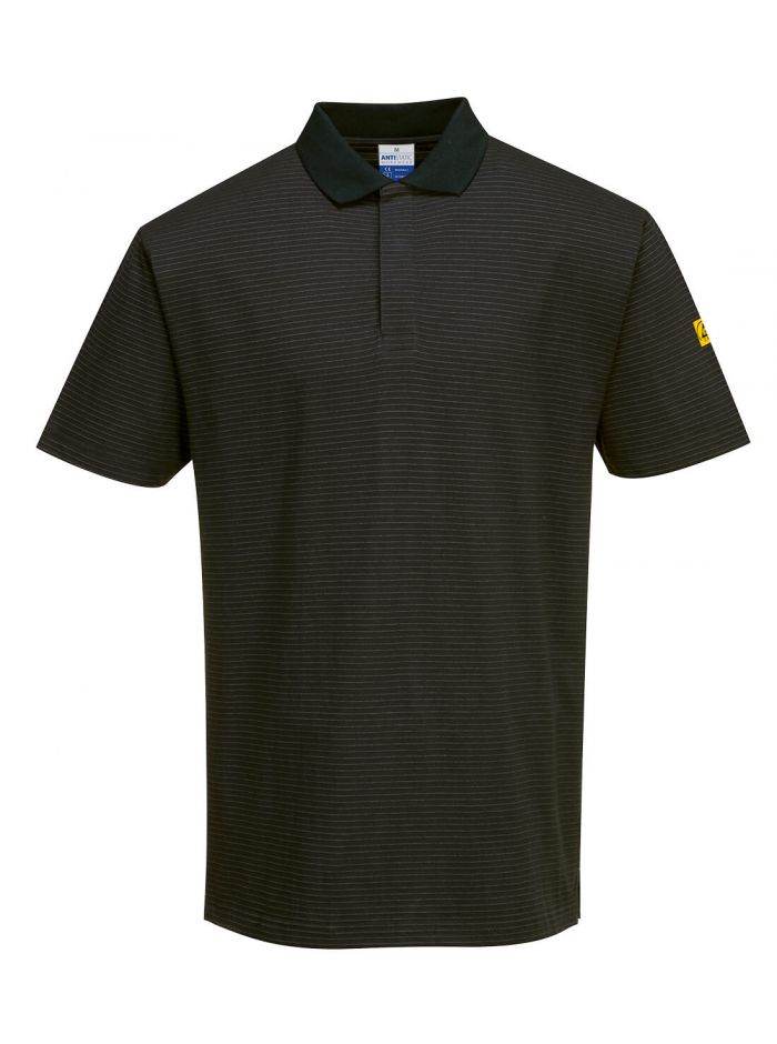Antistatik ESD Polo-Shirt, 4XL, R, Schwarz