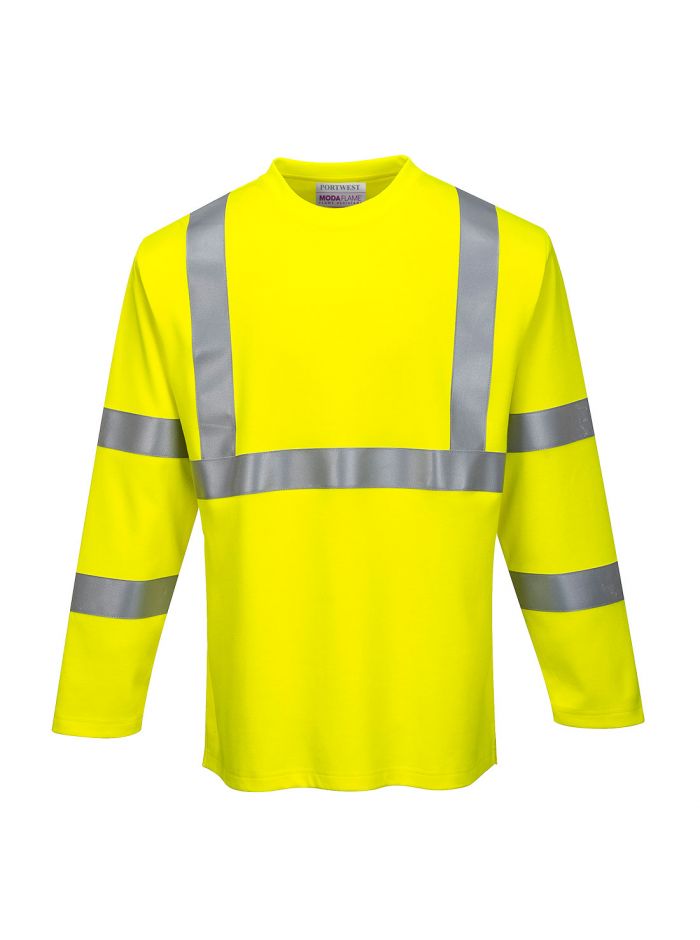 FR Modaflame Warnschutz T-Shirt mit langen Ärmeln, L, R, Gelb