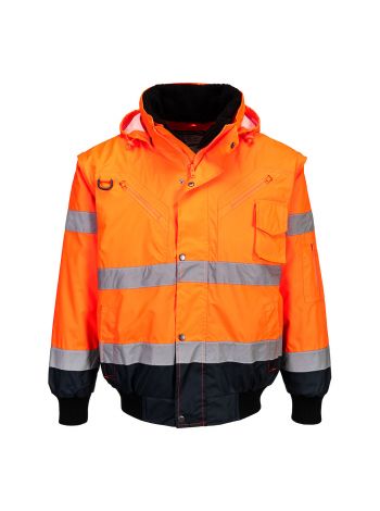 Warnschutz 3-in-1 Kontrast Pilotjacke , 4XL, R, Orange/Marine
