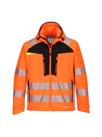 DX4 Warnschutz-Softshelljacke, 4XL, R, Orange/Schwarz