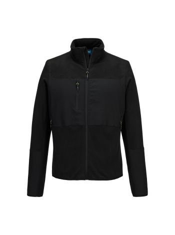 EV4 Stretch Fleecejacke, 4XL, R, komplett schwarz