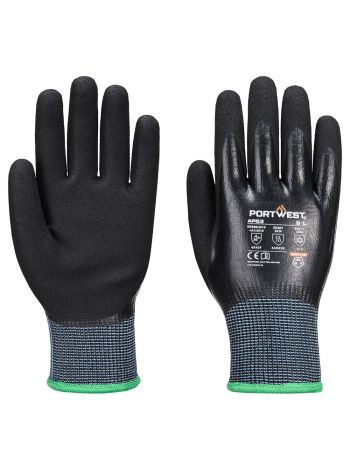 Cut F15 Nitrile Cold Glove, L, R, Schwarz