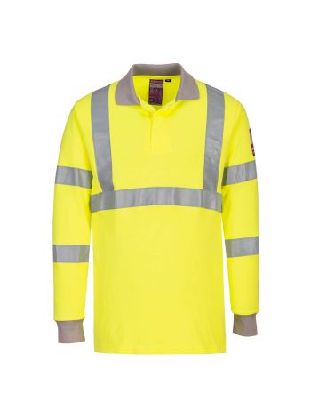 FR Modaflame Anti-Static Hi-Vis Langarm-Poloshirt, 4XL, R, Gelb