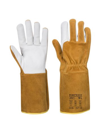 TIG Ultra Schweißerschutz Handschuh, L, R, Braun