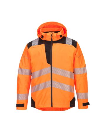 PW3 Atmungsaktive Regenjacke Extreme, 4XL, R, Orange/Schwarz