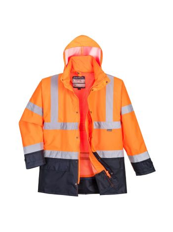 Warnschutz 5-in-1 Kontrast Exekutiv Jacke , 4XL, R, Orange/Marine