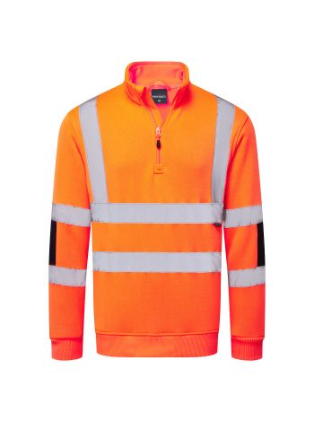 Hi-Vis Knit 1/2Zip Sweatshirt, 4XL, R, Orange