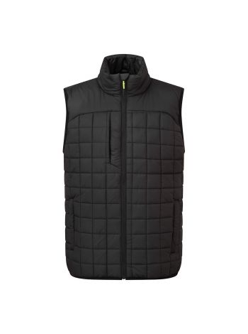 PW3 Square Baffle Bodywarmer, L, R, Schwarz