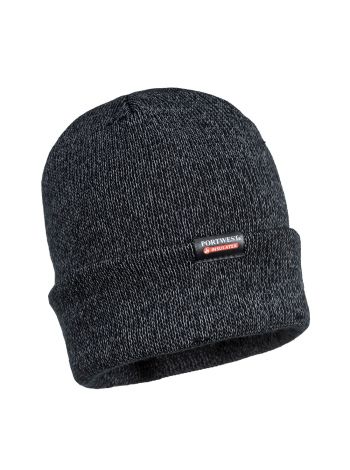 Isolierte Strickmütze aus reflektierendem Garn, , R, Schwarz