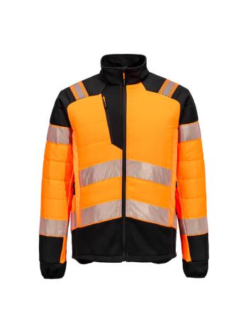 PW3 Warnschutz Hybrid Steppjacke, 4XL, R, Orange/Schwarz