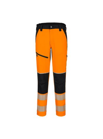PW3 Warnschutz Stretchhose, L, R, Orange/Schwarz