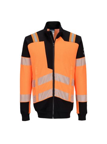 PW3 Modaflame Knit HVO FR Full Zip Sweatshirt, L, R, Orange/Schwarz