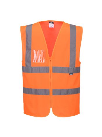 Hi-Vis Zip Band & Brace Vest, 4XL, R, Orange
