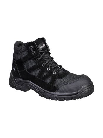 Wildleder-Stiefelette aus Kompositmaterial S1PL SR FO, 36, R, Schwarz