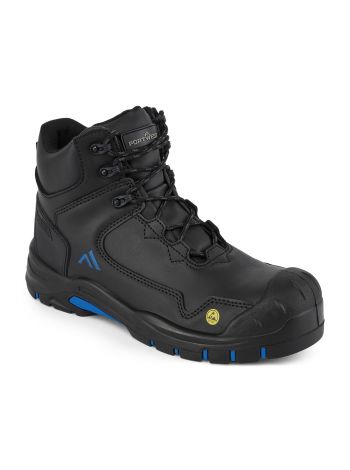 Apex Composite Mid Stiefel S3S ESD HRO SR SC FO, 35, B, Schwarz/Blau