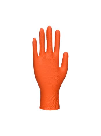 Orange HD Nitril Einweghandschuh (ungepudert), L, R, Orange