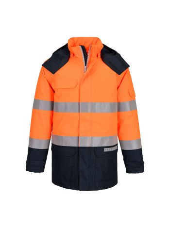 Bizflame Rain+ Hi-Vis Multi-Norm Kontrast FR Winterjacke, L, R, Orange/Marine