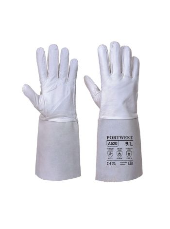 Premium Tig Schweißer-Stulpenhandschuh, L, R, Grau