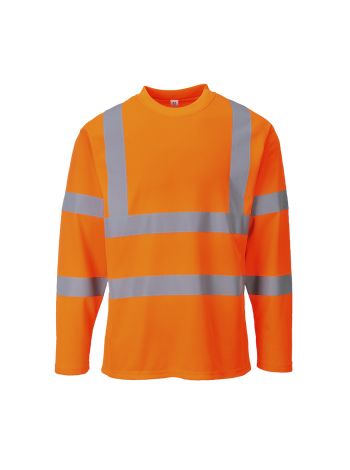 Warnschutz Cotton Comfort T-Shirt langarm , L, R, Orange