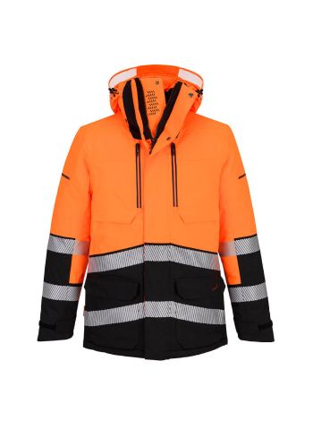 EV4 Hi-Vis Expeditions Parka, L, R, Orange/Schwarz