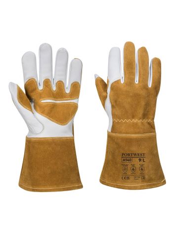 Ultra Schweisserschutz-Handschuh Mit Stulpe, L, R, Braun