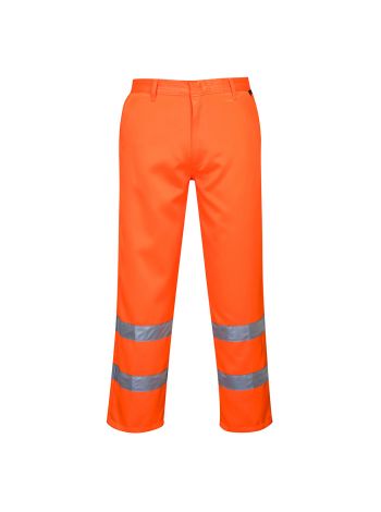 Warnschutzhose aus Polyester-Baumwolle , S, R, Orange